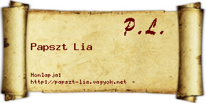 Papszt Lia névjegykártya